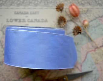 blauw maagdenpalm taft 2 1/2" Frans koordlint