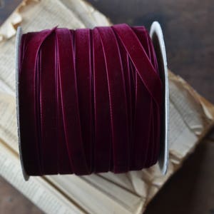 dark burgundy swiss velvet 5/8" ribbon