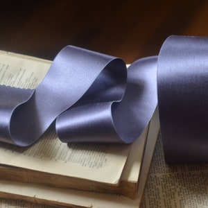 dusty lavender heather silk satin 2" wide ribbon