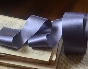 dusty lavender heather silk satin 2" wide ribbon
