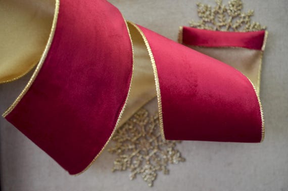 2 Rouleaux De Ruban De Satin Rouge Bordeaux Et Vert émeraude