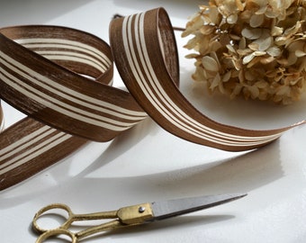 chocolate and cream striped wired ribbon