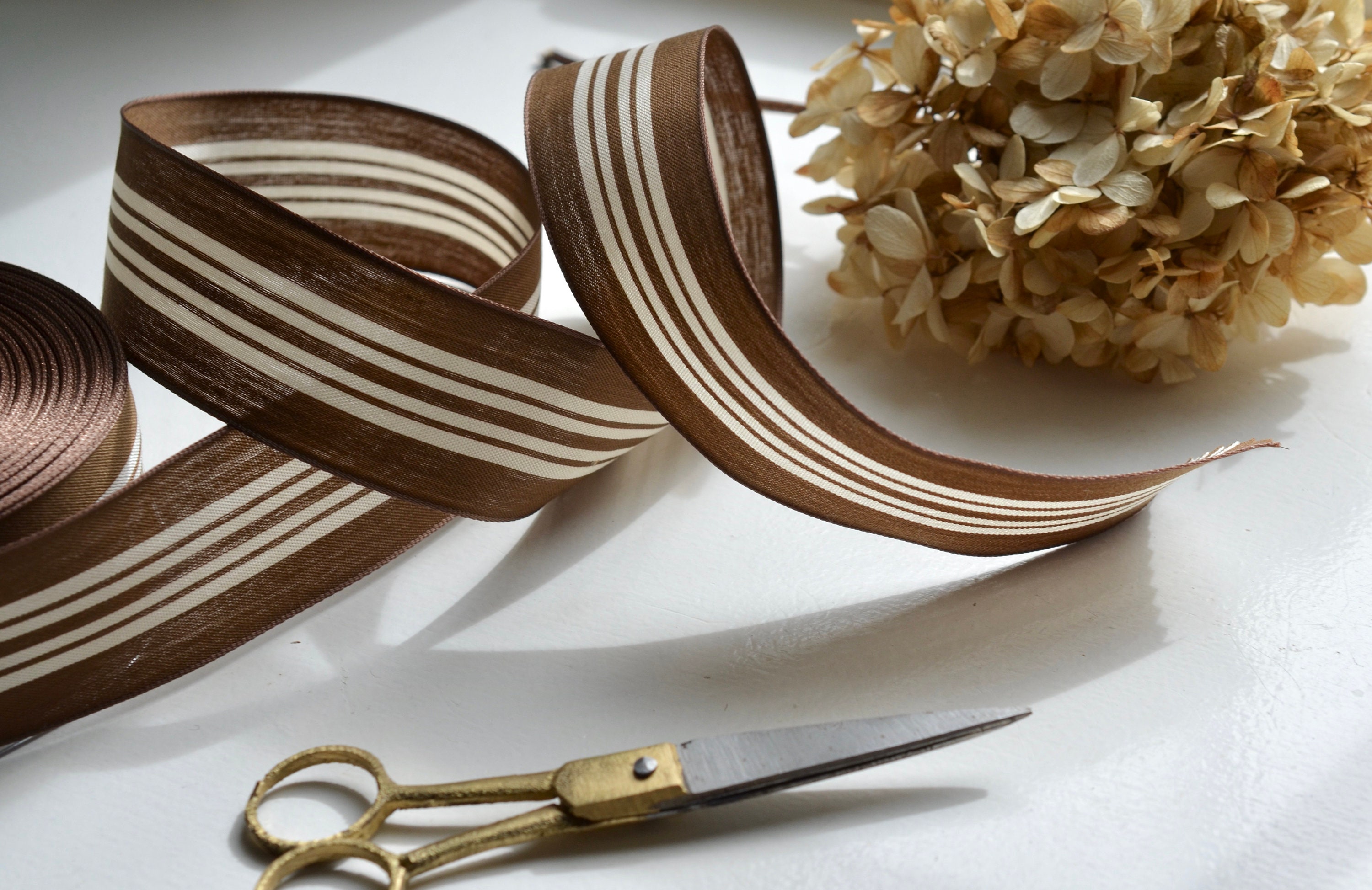 Wired Beige Ribbon from American Ribbon Manufacturers Inc.