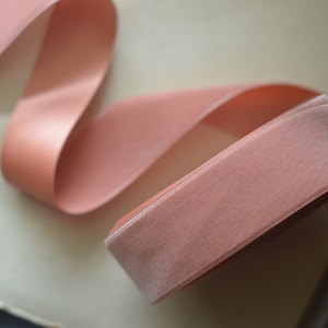 peachy pink coral velvet satin