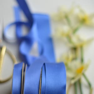 morning glory blue silk satin ribbon