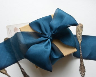 deep indigo blue hand dyed silk