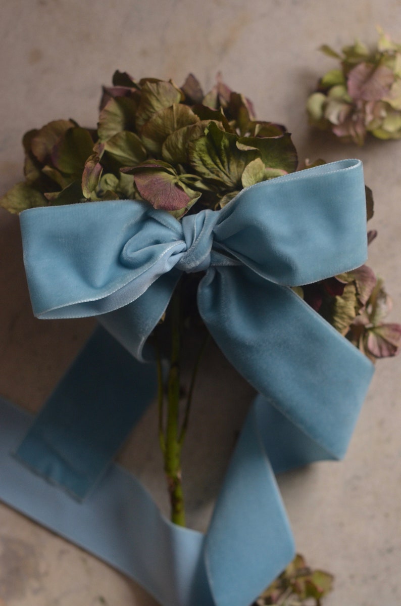 forget-me-not blue 1 12 swiss velvet ribbon