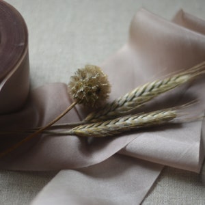 marzipan beige 2 1/2 hand dyed silk ribbon image 4