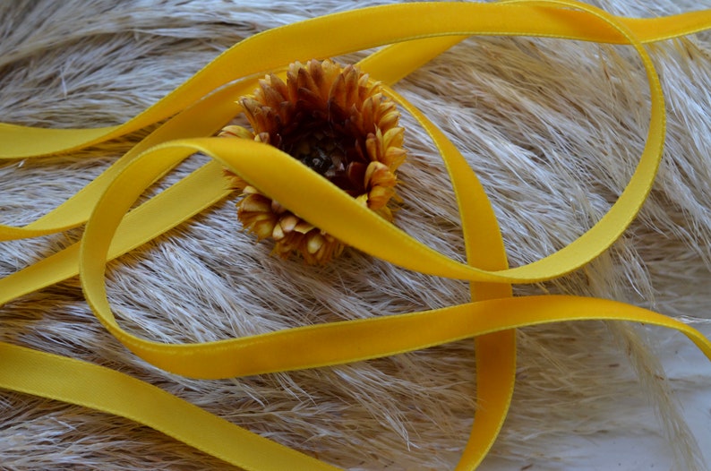 yellow tiger lilly 3/8 swiss velvet ribbon image 8