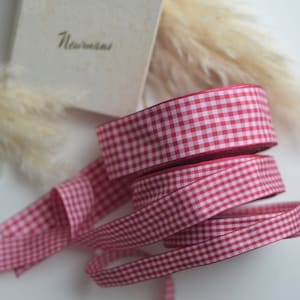 red and pink 5/8&quot; check taffeta ribbon