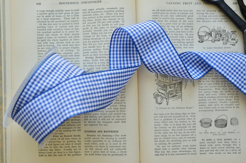 Royal Blue and White Check 1 1/2