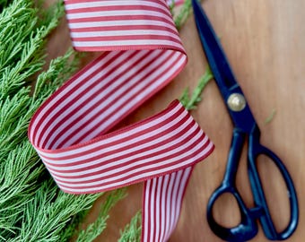 red burgundy striped 2" 50mm Japanese taffeta
