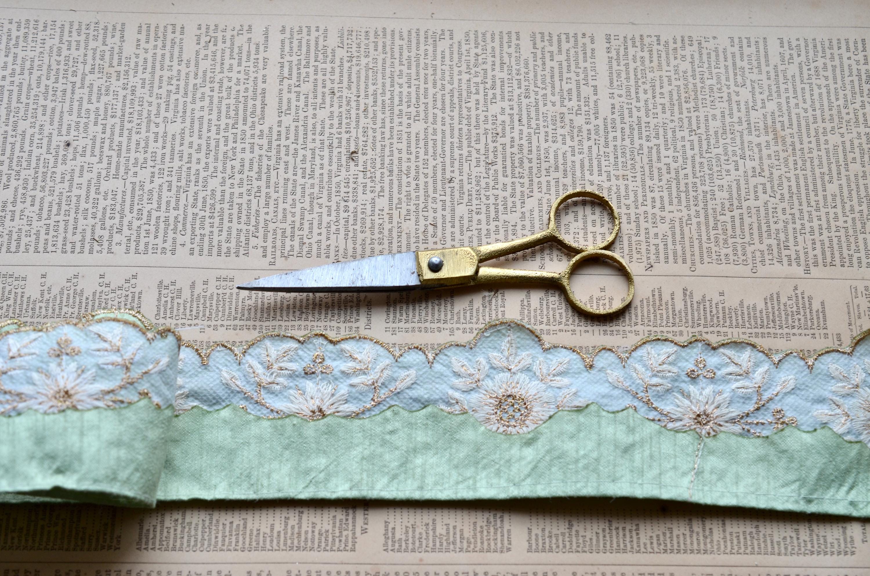 Mint Scalloped Embroidered Ribbon - Etsy
