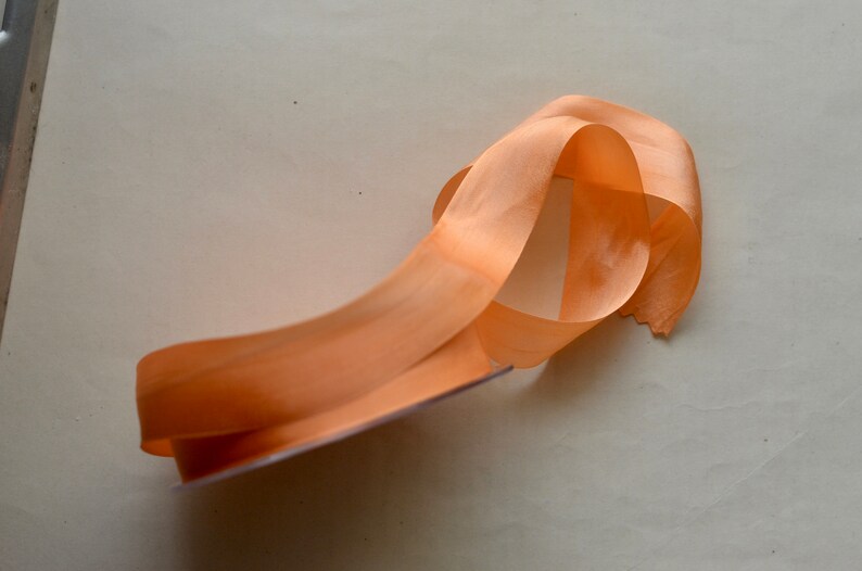 55 yard roll 1 orange sherbert french silk ribbon