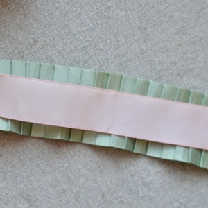 light mint sage satin pleated ribbon image 5