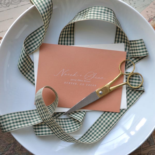 forest green and creme check taffeta 1 1/2", 1" or 3/8" ribbon