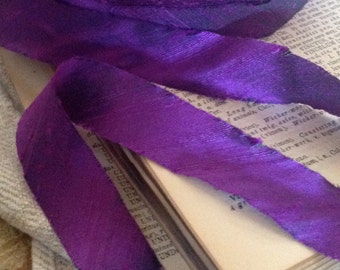 violet purple 3/4" dupioni silk ribbon
