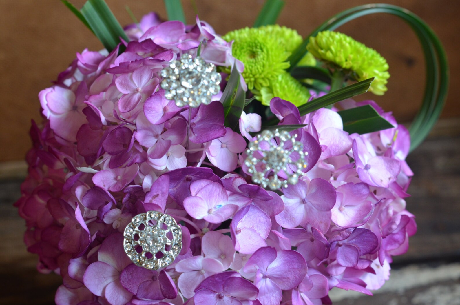Set of Three Silver and Crystal Floral Picks Etsy