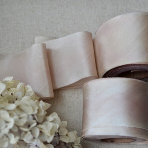 marzipan beige 2 1/2 hand dyed silk ribbon image 5