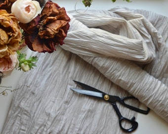 crinkled light taupe taffeta German fabric