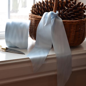 light ice blue 4&quot; satin ribbon