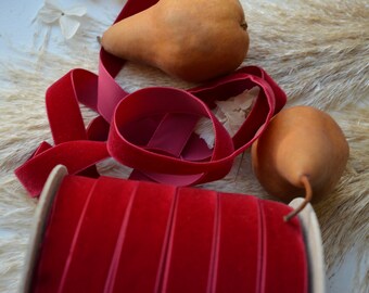 red merlot 5/8" wide swiss velvet ribbon