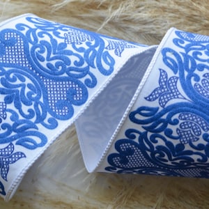 chinoiserie blue and white wired ribbon image 7