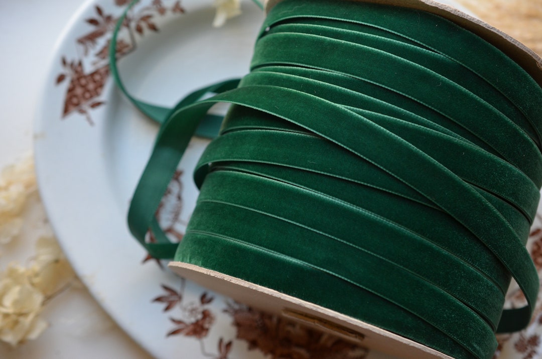 Hunter Green Swiss Velvet 5/8 Ribbon - Etsy