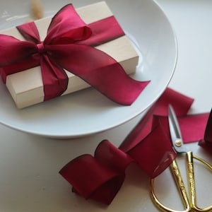 carmine red hand dyed 1 1/2&quot; silk ribbon