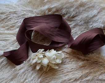 chocolate mocha brown silk ribbon