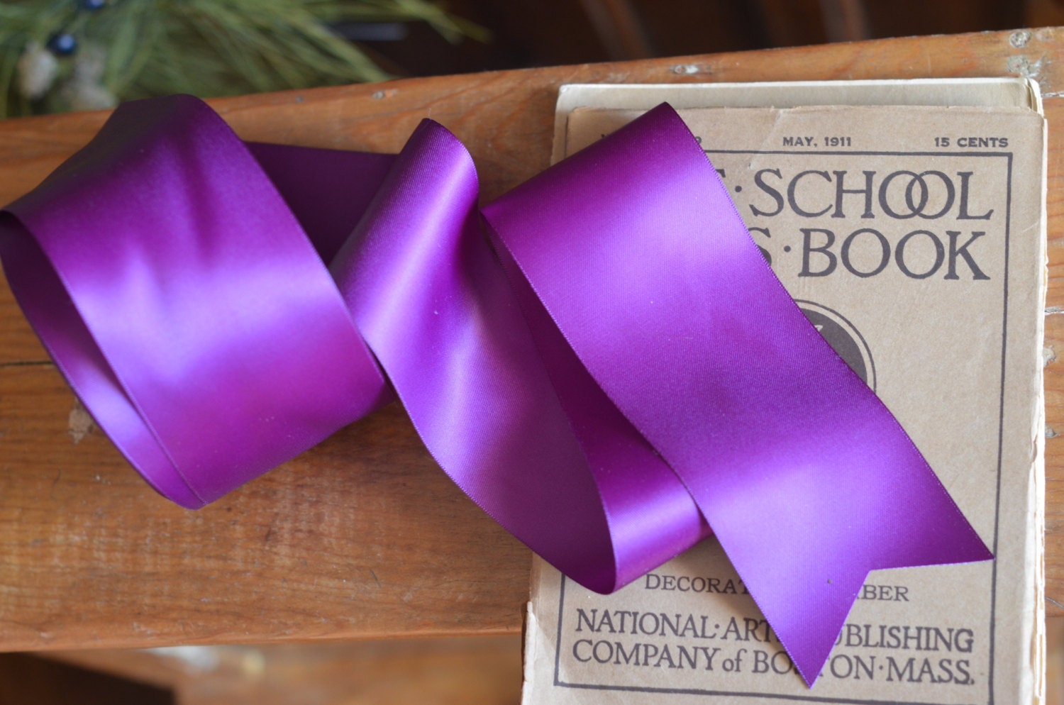 30 yard roll of violet wide satin ribbon