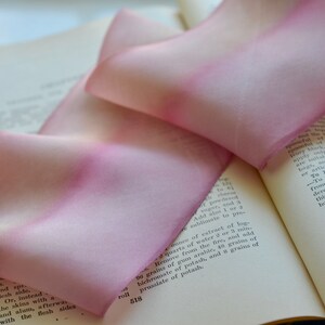 rosy rhubarb pink hand dyed silk ribbon image 8