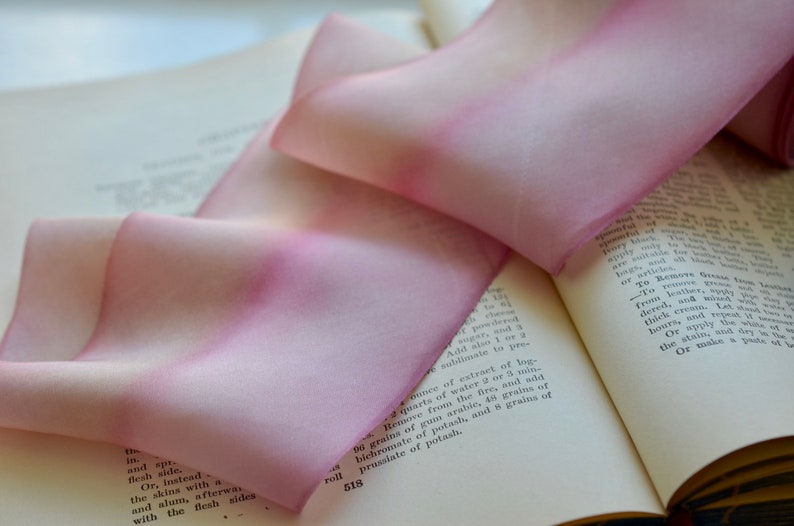 rosy rhubarb pink hand dyed silk ribbon image 8