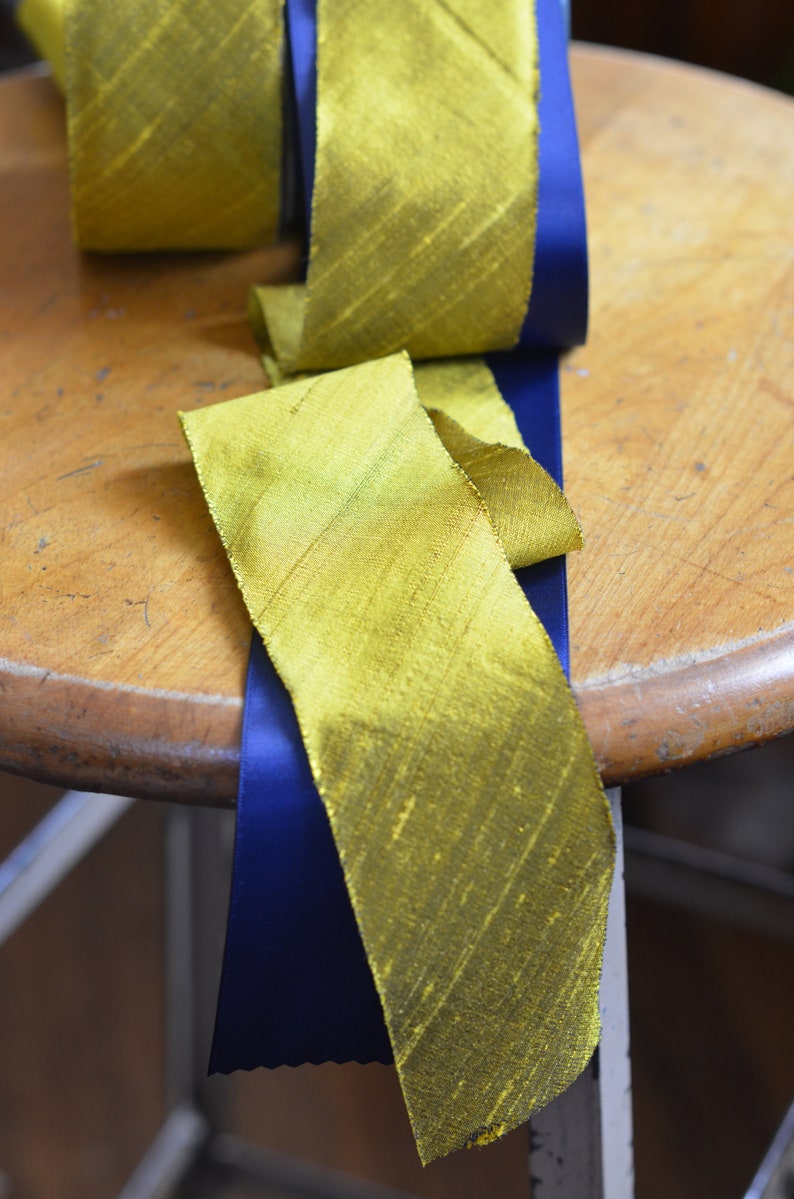gold chartreuse dupioni 2 silk ribbon image 9