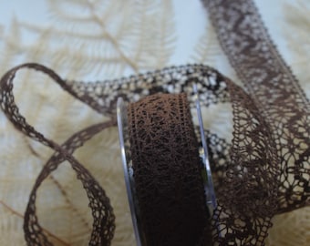 15 yard roll crochet dark mocha 1 1/2" wide trim