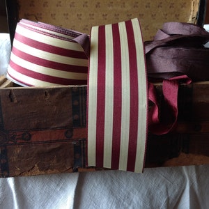 striped burgundy and cream ribbon