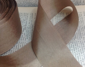 taupe khaki silk ribbon