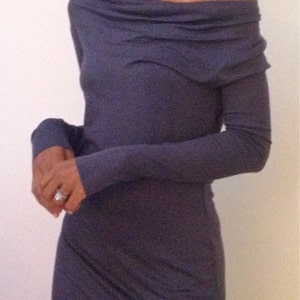 Cowl neck top CA 2 /long sleeve / sustainable knit jersey modal / yoga clothes / casual / work / lounge / Made in USA image 6