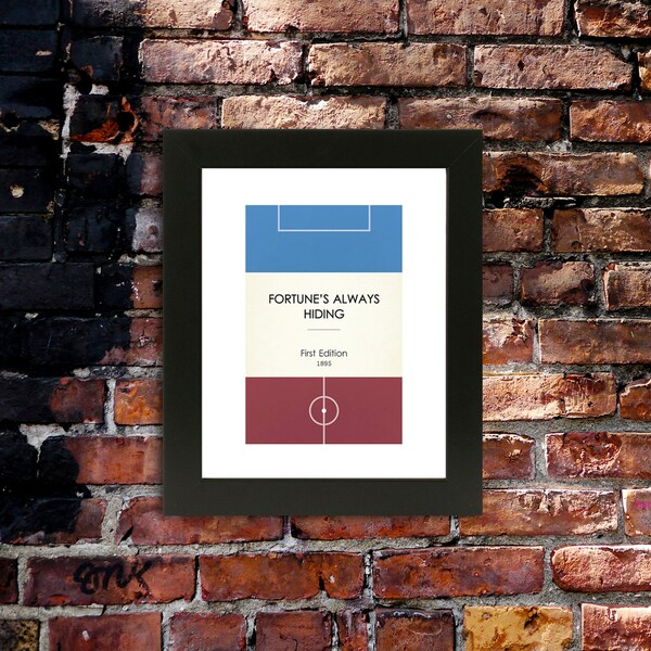 Book Clubs: "West Ham" A4 Football Print in claret, blue and white.