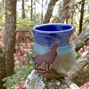Enjoy your morning coffee or tea in the company of a wolf.  Celebrate the fierce  warrior spirit of the loyal wolf.