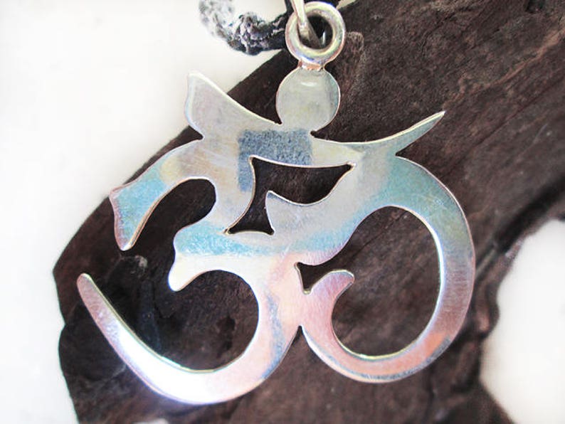 Silver OM Pendant Handmade Silver Pendant OM Statement Silver Pendant