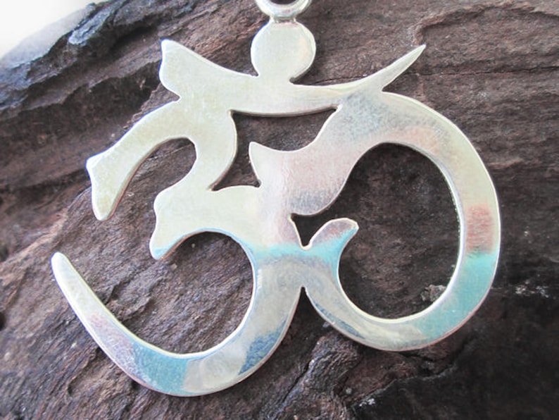 Silver OM Pendant Handmade Silver Pendant OM Statement Silver Pendant