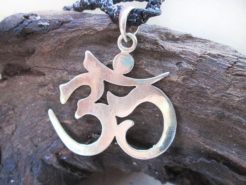 Silver OM Pendant Handmade Silver Pendant OM Statement Silver Pendant