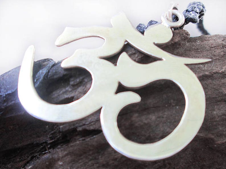 Silver OM Pendant Handmade Silver Pendant OM Statement Silver Pendant