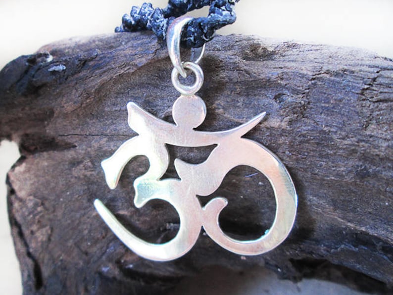 Silver OM Pendant Handmade Silver Pendant OM Statement Silver Pendant