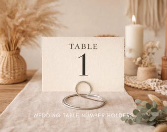 Wedding Table Number Holders, Wire Place Card Stands, Swan Neck Photo Holder