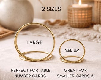 Round Wedding Table Number Holders, Menu Photo Display Stands (Multiple Colours)