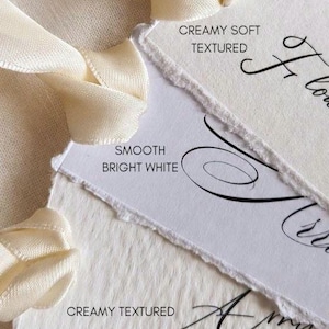 Wedding Place Cards With Ribbon Ties, Deckled Edge, Personalised Calligraphy Name Cards image 10