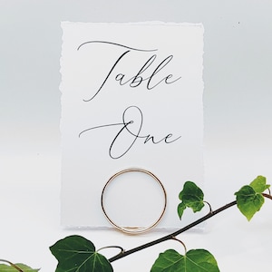 Round wedding table number holders & matching place card holders, menu holder, photo holder, wedding table decor