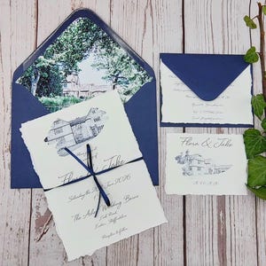 Hochzeitseinladungen: Skizze einer Fine Art Karte mit Aquarell-Liner